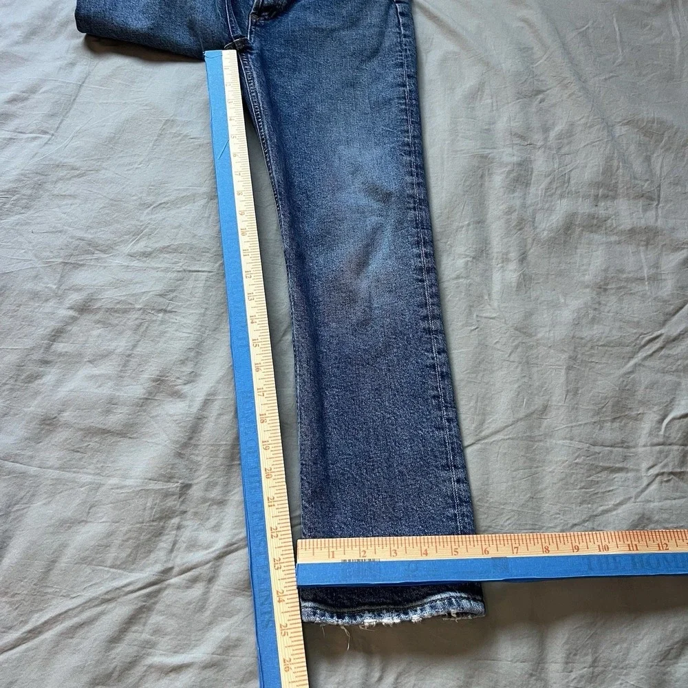 AGOLDE Riley Jeans Womens Size 26x26 High Rise Slim Straight Crop Blue Frequency
